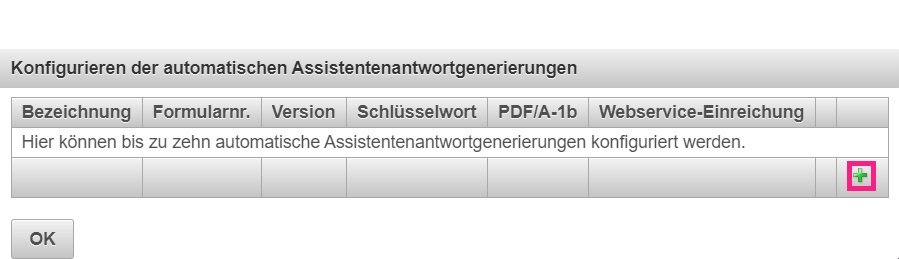 Assistentenantwortgenerierung Hinzufügen