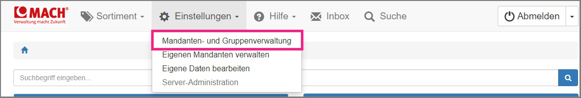 Mandanten- und Gruppenverwaltung