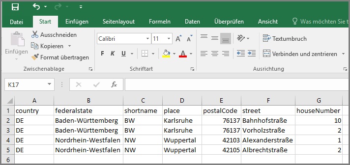 Excel Felder