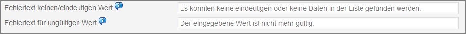 Felder um eine Fehlermeldung anzugeben